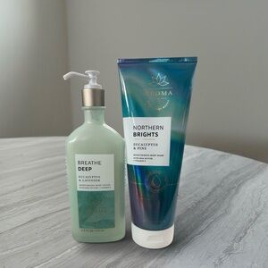 NEW Bath & Body Works Eucalyptus Lavender Lotion + Eucalyptus Pine Body Wash